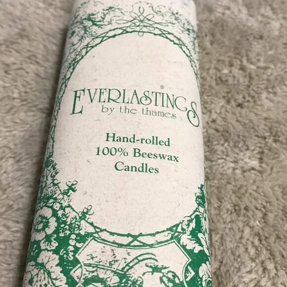 Hand-Rolled 100% Beeswax Candles Set 8" Natural & Eco-Friendly Dark Blue - Picture 3 of 6